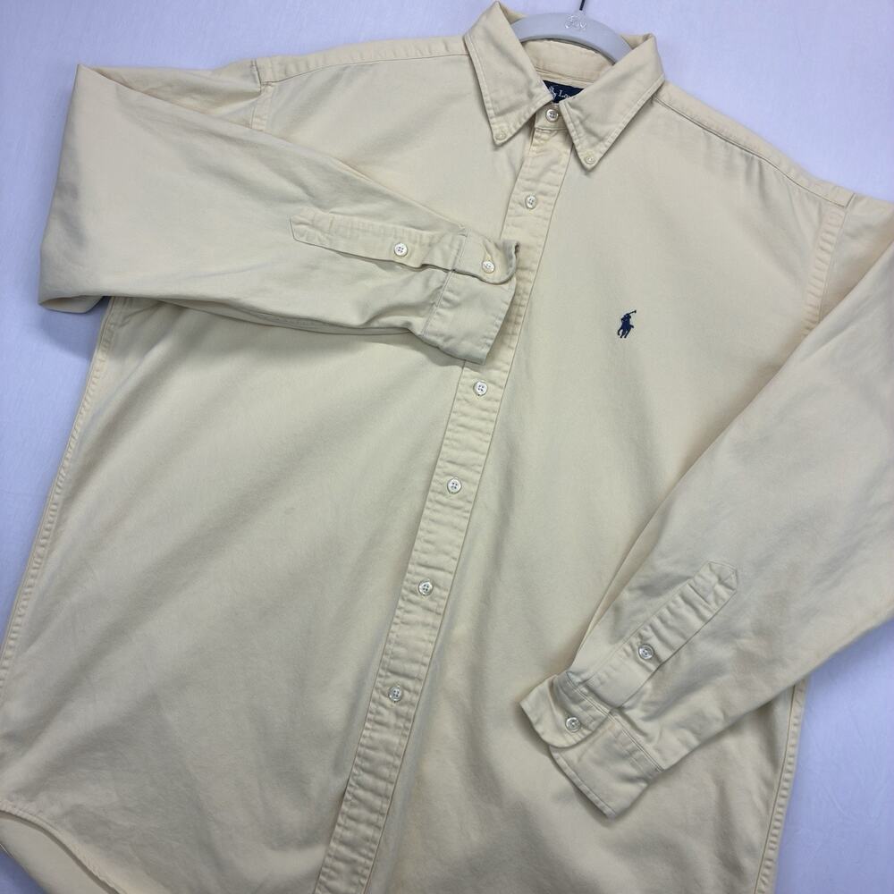 Ralph Lauren Blair Button Down Shirt Men’s Large Cream Cotton Pony